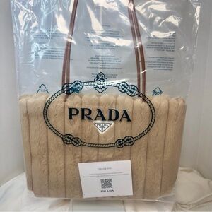 Prada VIP promotional faux-fur tote (complimentary gift item)